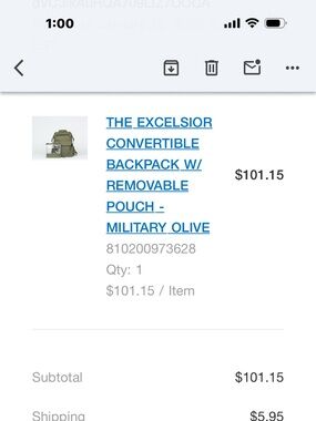 Convertible Backpack with Clear Removable Pouch - Military Olive